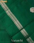 Bottle Green Pure Poona Silk Saree — Border