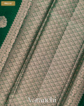 Bottle Green Pure Poona Silk Saree — Pallu