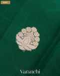 Bottle Green Pure Poona Silk Saree — Body