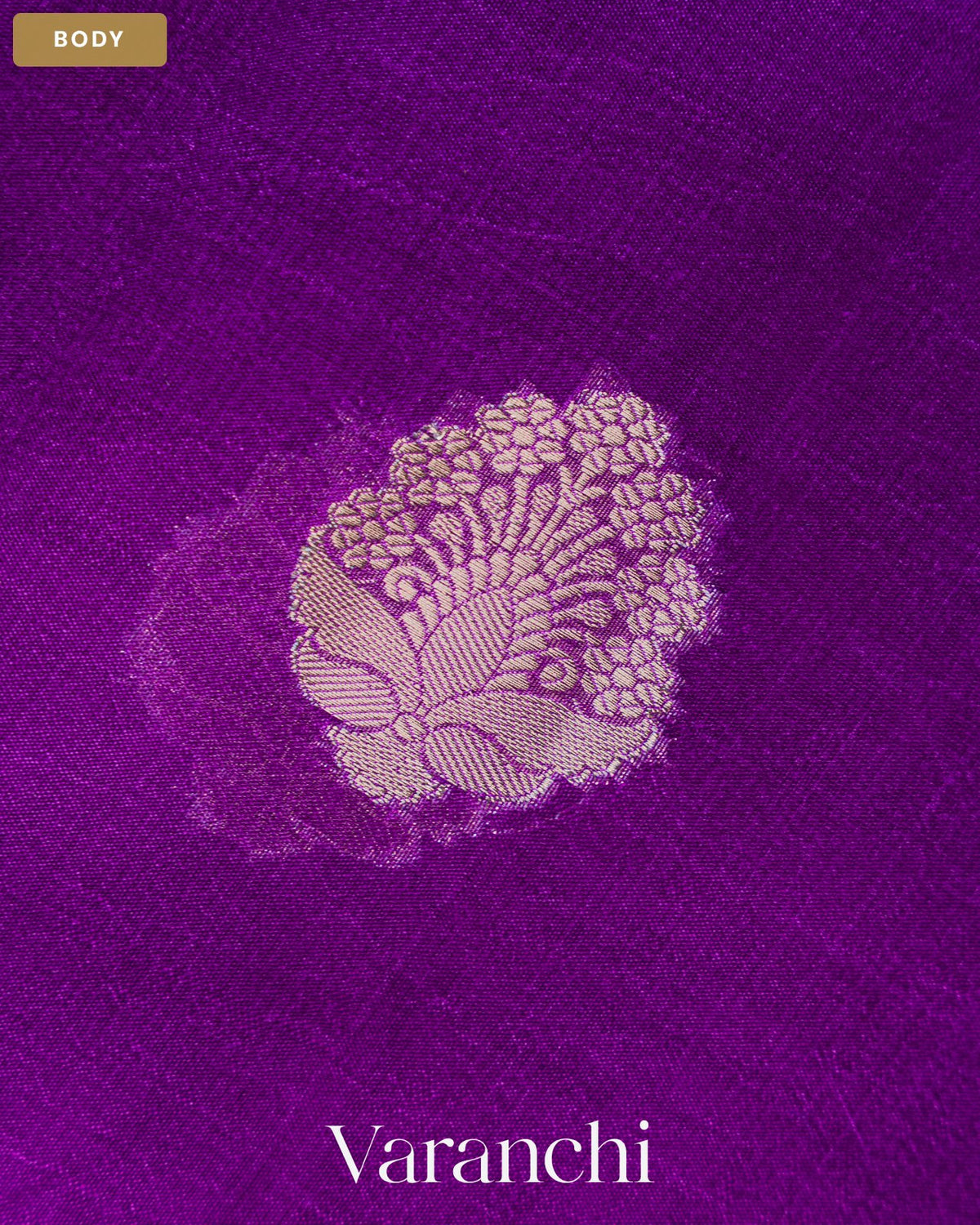 Purple Pure Poona Silk Saree — Body