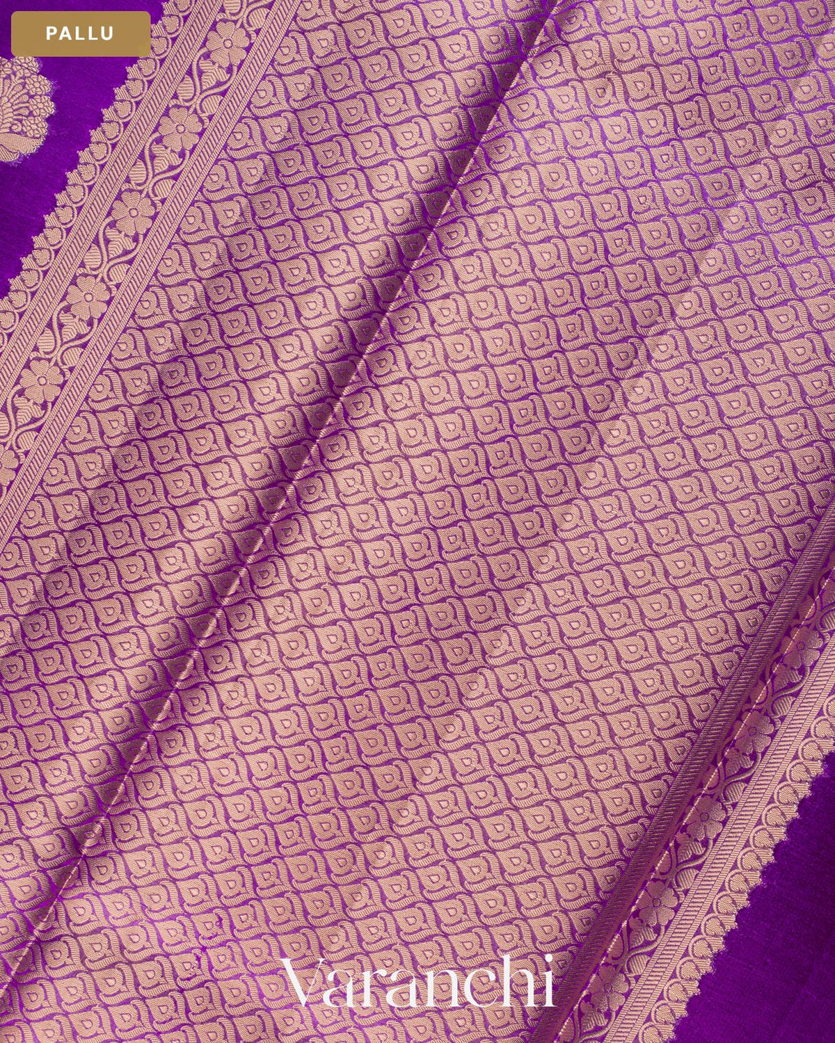 Purple Pure Poona Silk Saree — Pallu