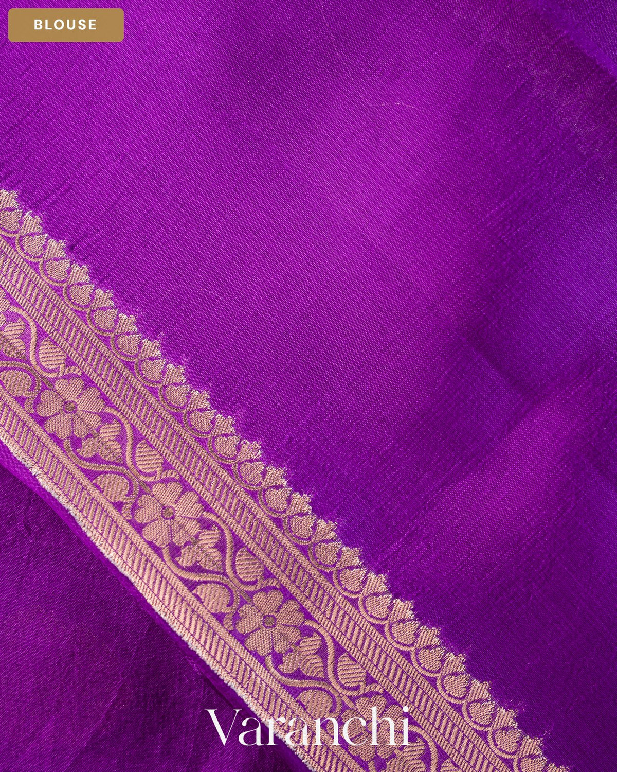 Purple Pure Poona Silk Saree — Blouse