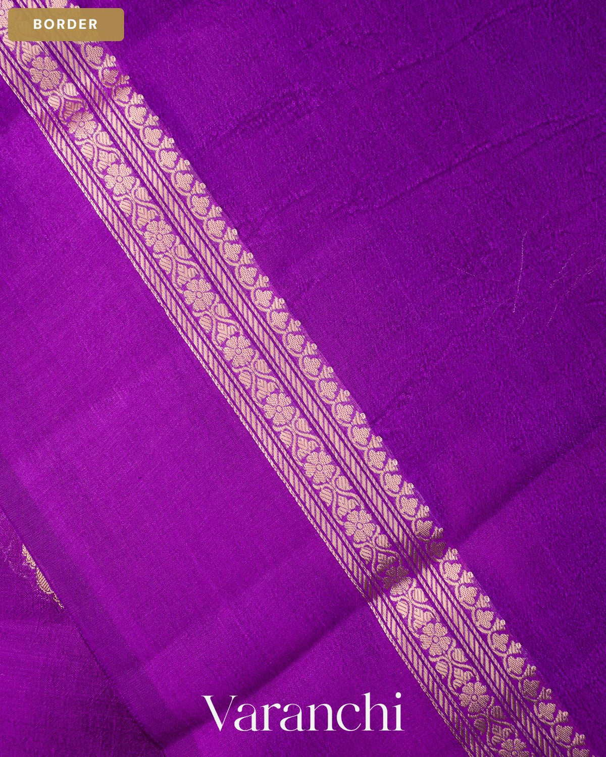 Purple Pure Poona Silk Saree — Border