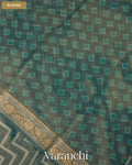 Teal Blue Patola Printed Pure Silk Cotton Tissue Saree — Blouse
