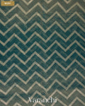Teal Blue Patola Printed Pure Silk Cotton Tissue Saree — Body