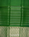 Bottle Green Tissue Pure Kora Silk Saree — Body