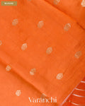 Sunset Orange Tissue Pure Kora Silk Saree — Blouse