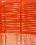 Sunset Orange Tissue Pure Kora Silk Saree — Body