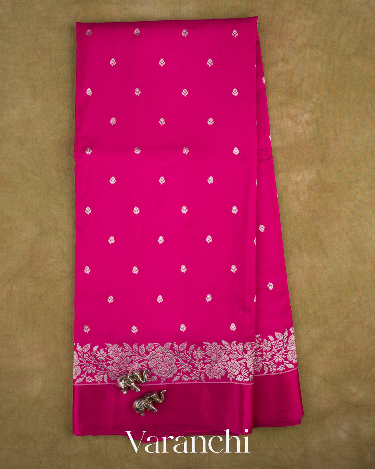 Magenta Pure Katan Silk Handloom Saree — Full Saree