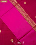 Deep Magenta Pure Tussar Silk Saree — Border