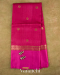 Deep Magenta Pure Tussar Silk Saree — Full Saree