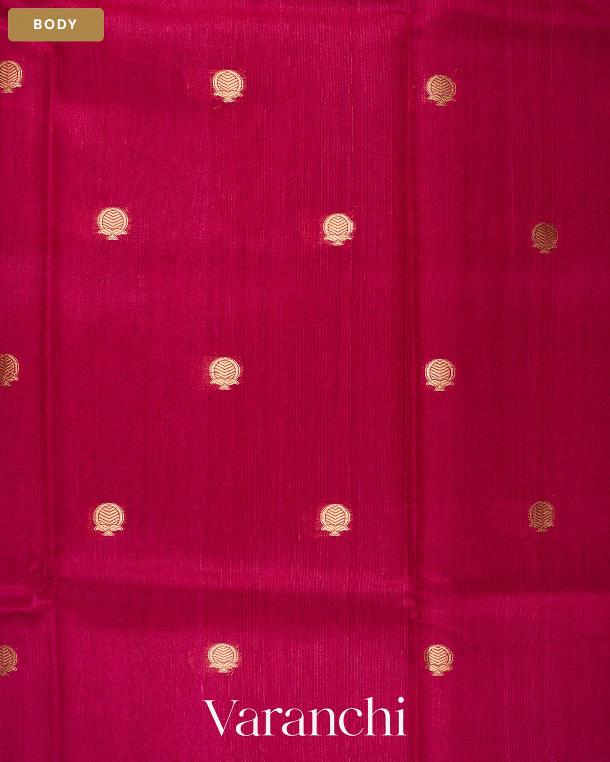 Deep Magenta Pure Tussar Silk Saree — Body