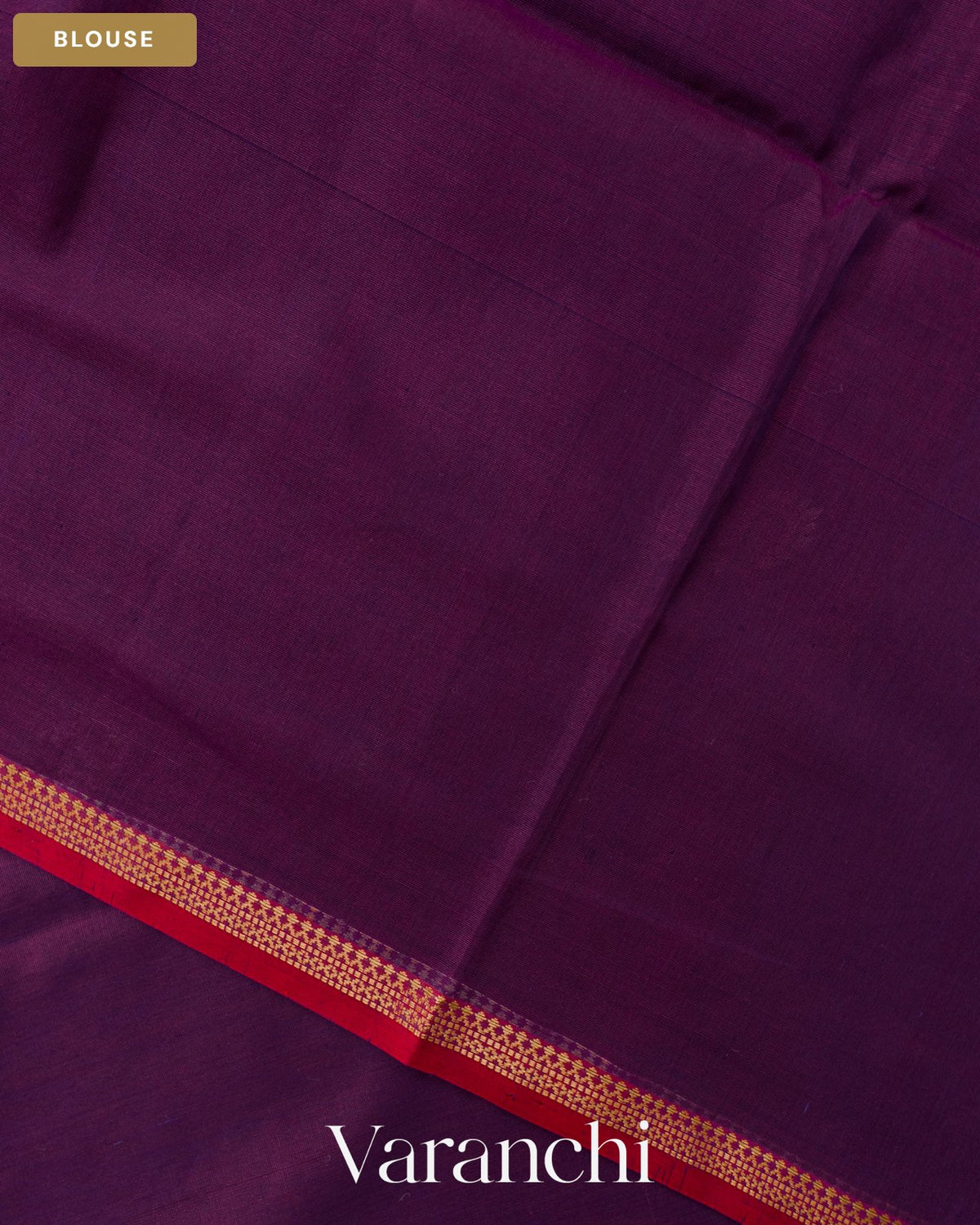 Deep Wine Pure Maheshwari Silk Cotton Handloom Saree — Blouse