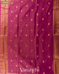 Magenta Zigzag Borderd Pure Maheshwari Silk Cotton Handloom Saree — Pallu