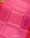 Peach Orange Striped Pure Maheshwari Silk Cotton Handloom Saree — Pallu