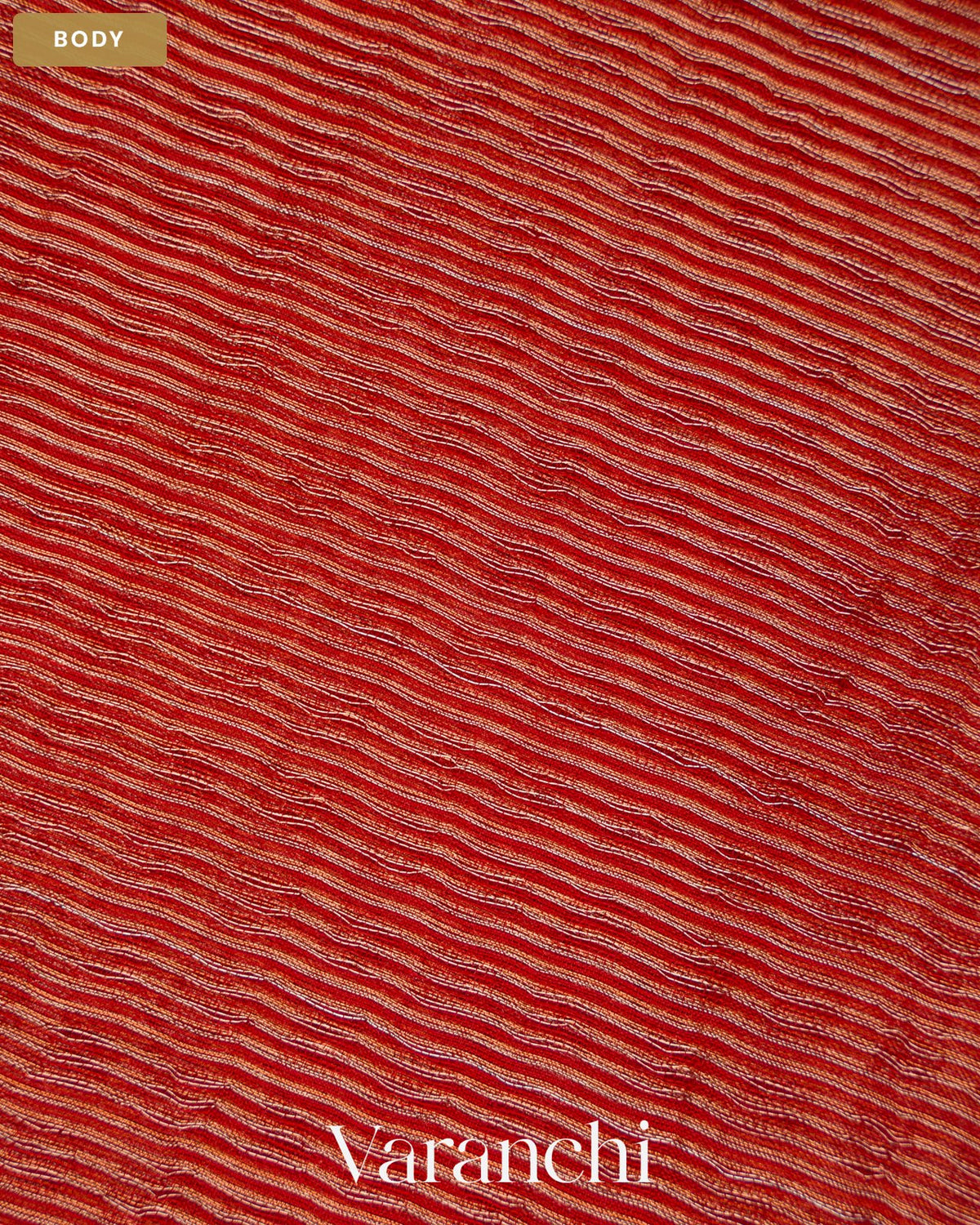 Brick Red with Sequin Embroidery Pure Muslin Silk Handloom Saree — Body