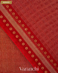 Brick Red with Sequin Embroidery Pure Muslin Silk Handloom Saree — Border