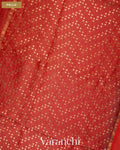 Brick Red with Sequin Embroidery Pure Muslin Silk Handloom Saree — Pallu
