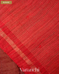 Brick Red with Sequin Embroidery Pure Muslin Silk Handloom Saree — Blouse
