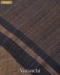 Black with Sequin Embroidery Pure Muslin Silk Handloom Saree — Blouse