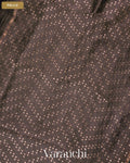Black with Sequin Embroidery Pure Muslin Silk Handloom Saree — Pallu