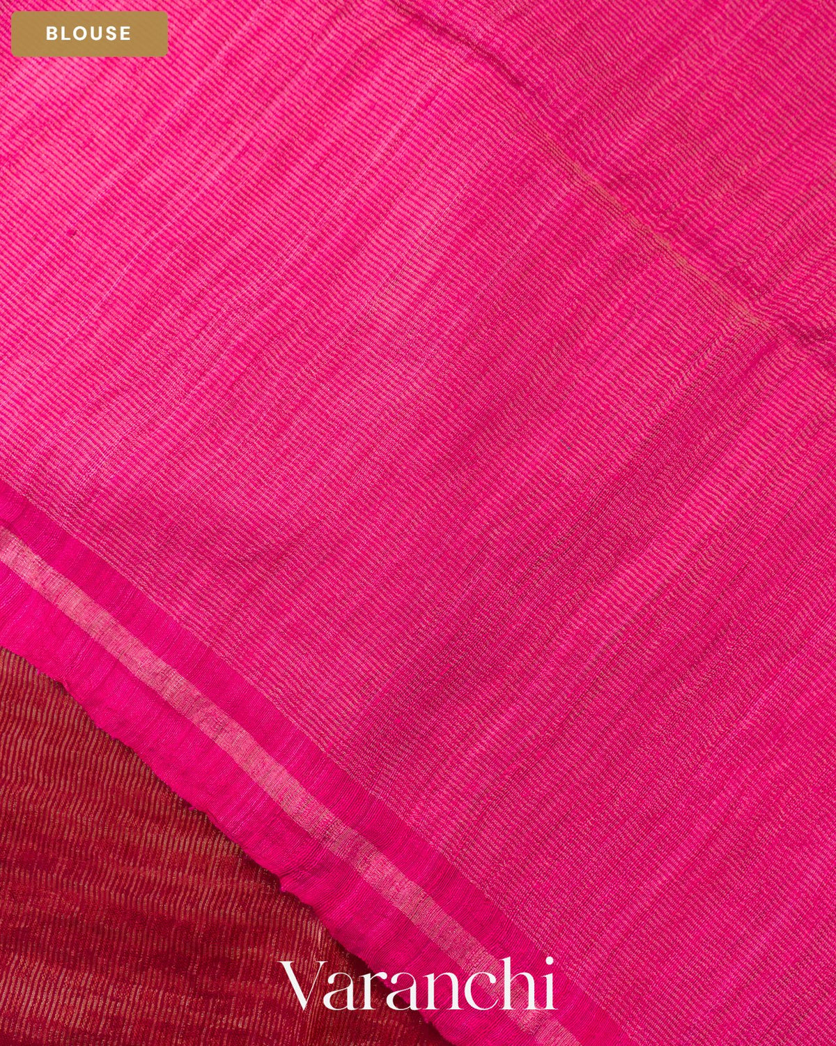 Magenta with Sequin Embroidery Pure Muslin Silk Handloom Saree — Blouse