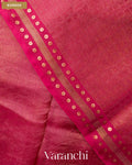 Magenta with Sequin Embroidery Pure Muslin Silk Handloom Saree — Border
