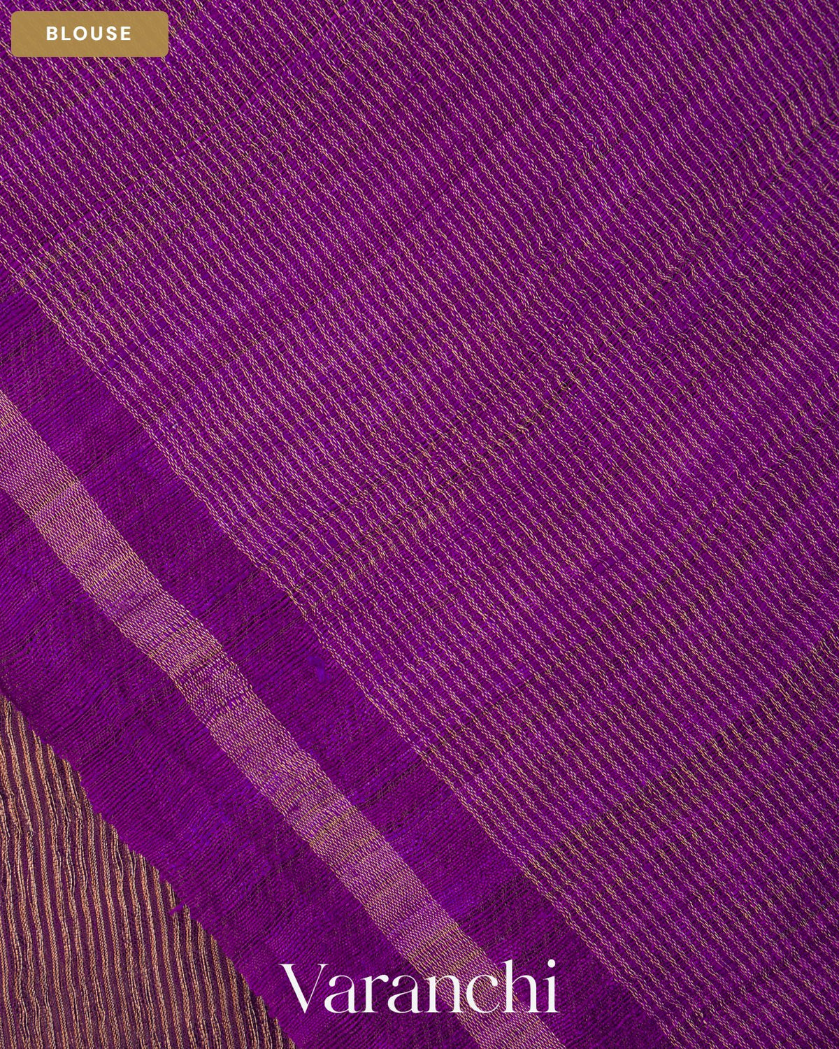 Violet Purple with Sequin Embroidery Pure Muslin Silk Handloom Saree — Blouse