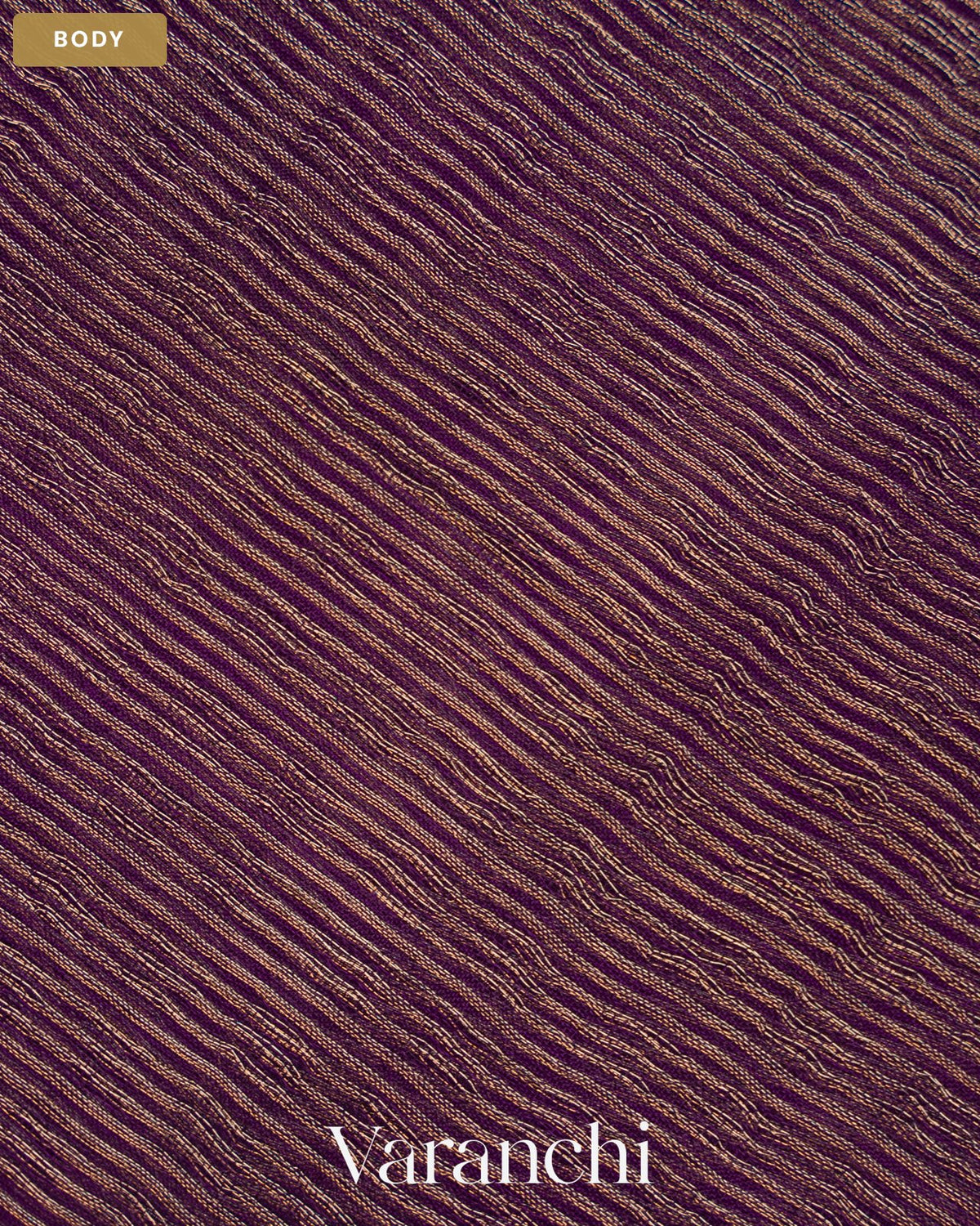 Violet Purple with Sequin Embroidery Pure Muslin Silk Handloom Saree — Body