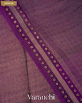Violet Purple with Sequin Embroidery Pure Muslin Silk Handloom Saree — Border