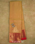 Mustard Gold Pure Kanchipuram Silk Handloom Saree — Full Saree