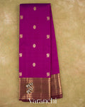 Deep Violet Purple Pure Kanchipuram Silk Handloom Saree — Full Saree