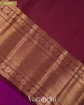 Deep Violet Purple Pure Kanchipuram Silk Handloom Saree — Blouse