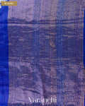 Royal Blue Floral Jamdani Pure Matka Silk Handloom Saree — Blouse