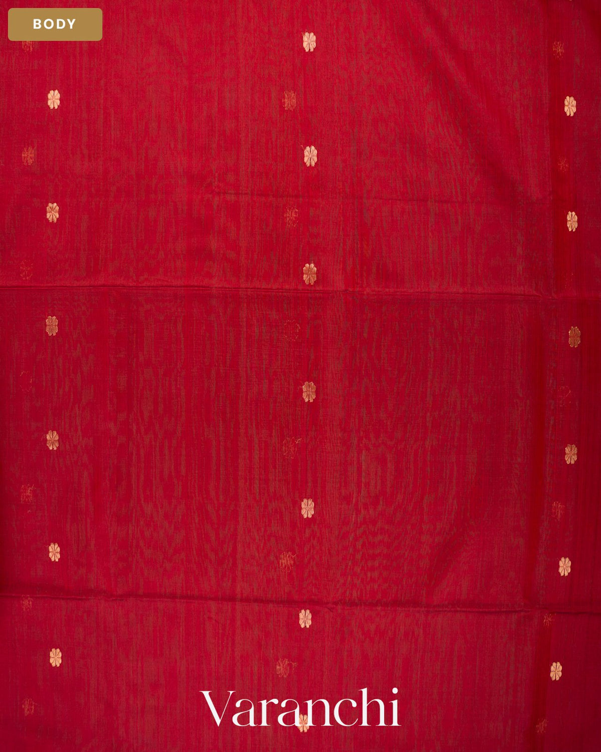 Maroon Zigzag Bordered Pure Maheshwari Silk Cotton Handloom Saree — Body