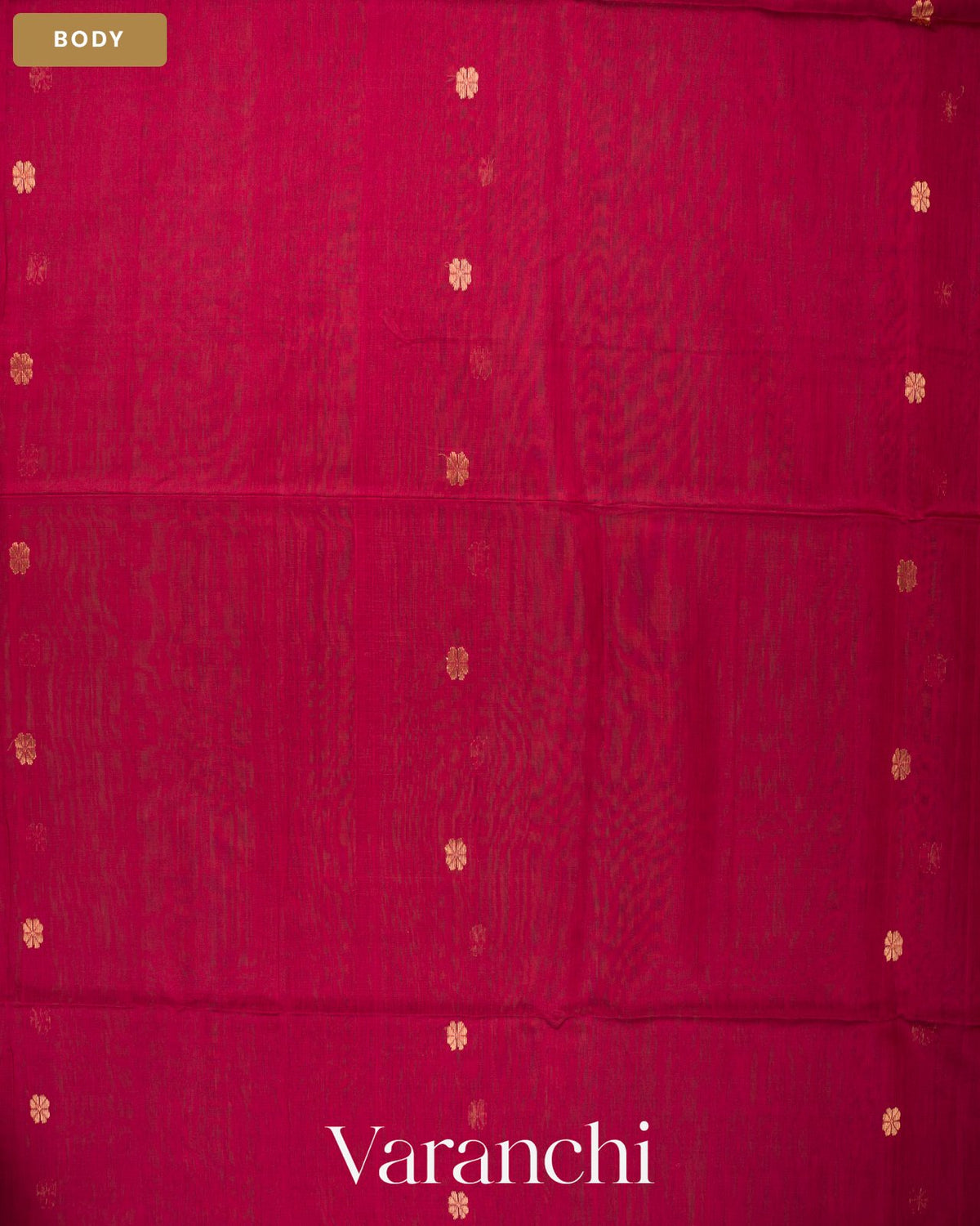 Wine Maroon Zigzag Bordered Pure Maheshwari Silk Cotton Handloom Saree — Body