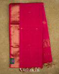 Rani Pink Pure Maheshwari Silk Cotton Handloom Saree — Full Saree