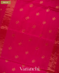 Rani Pink Pure Maheshwari Silk Cotton Handloom Saree — Pallu