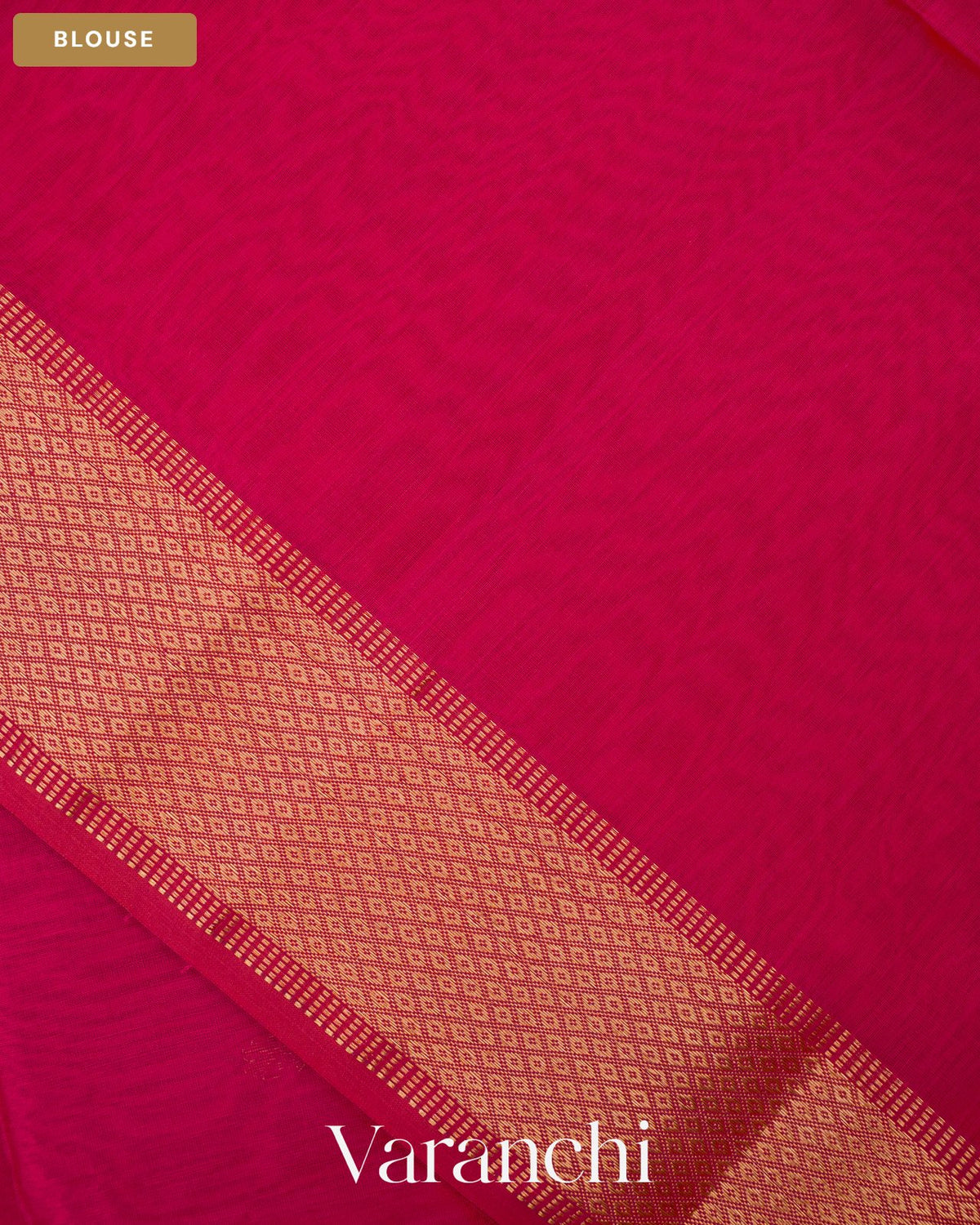 Rani Pink Pure Maheshwari Silk Cotton Handloom Saree — Blouse
