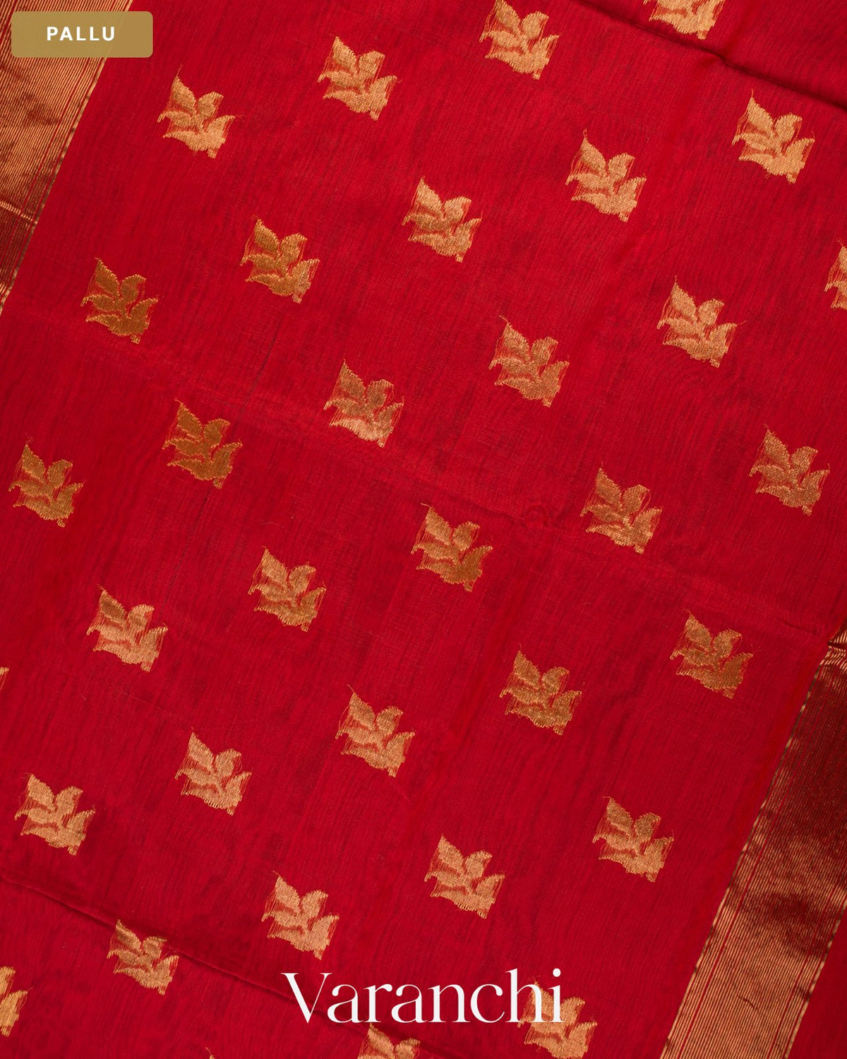 Rust Maroon Zigzag Bordered Pure Maheshwari Silk Cotton Handloom Saree — Pallu