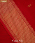Tomato Red Pure Maheshwari Silk Cotton Handloom Saree — Border