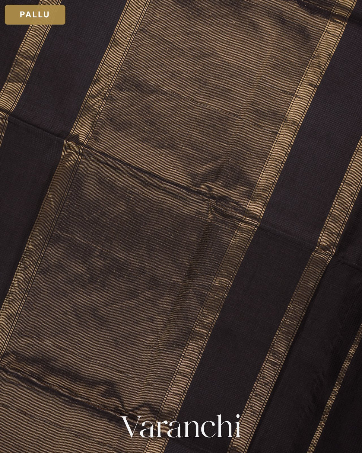 Black Pure Maheshwari Silk Cotton Handloom Saree — Pallu
