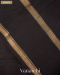 Black Pure Maheshwari Silk Cotton Handloom Saree — Border