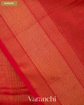 Brick Red Zigzag Bordered Pure Maheshwari Silk Cotton Handloom Saree — Border