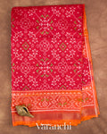 Ruby Red Pure Rajkot Patola Silk Handloom Saree — Full Saree