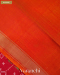 Ruby Red Pure Rajkot Patola Silk Handloom Saree — Blouse