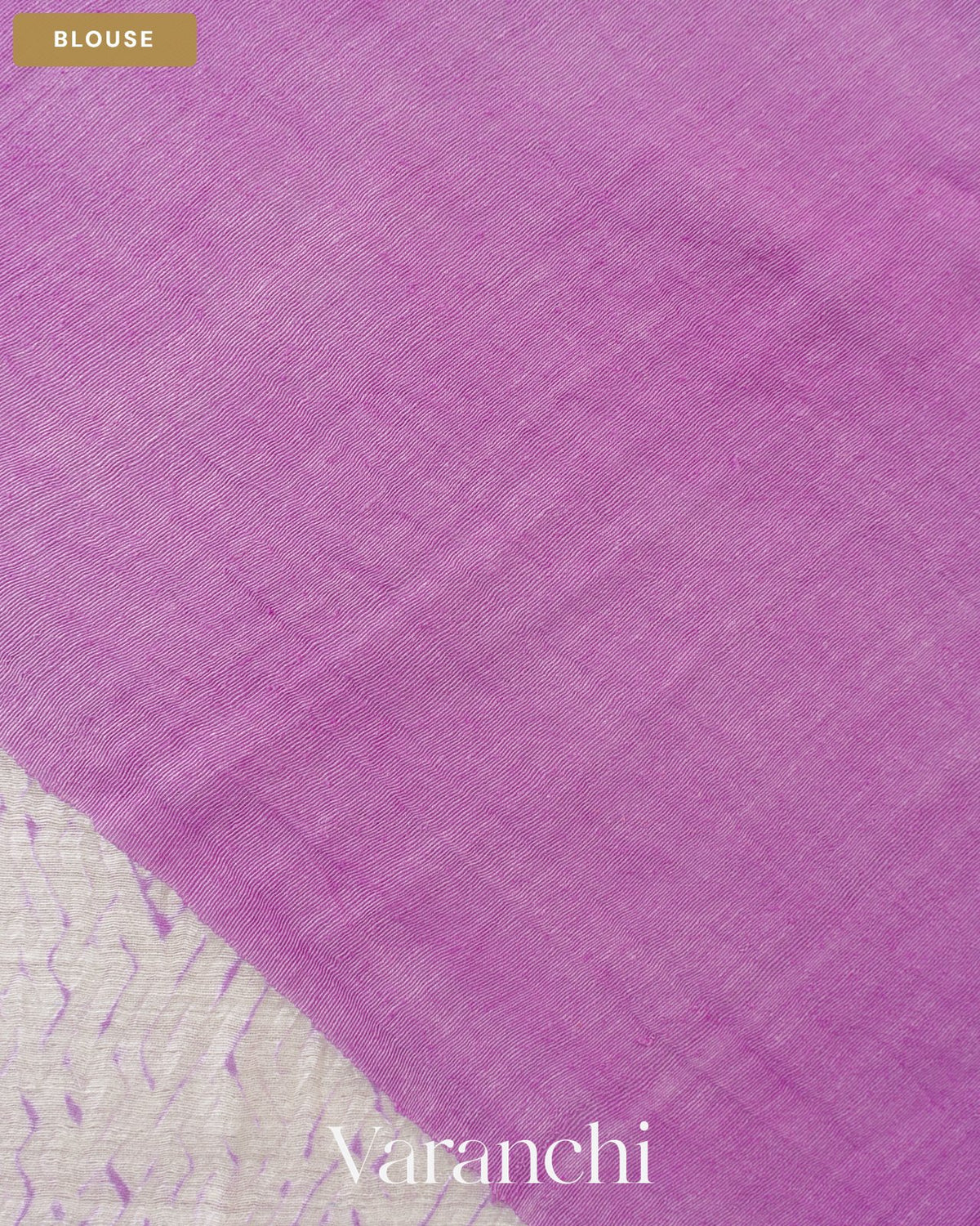 Orchid Purple Shibori Pure Matka Silk Handloom Saree — Blouse
