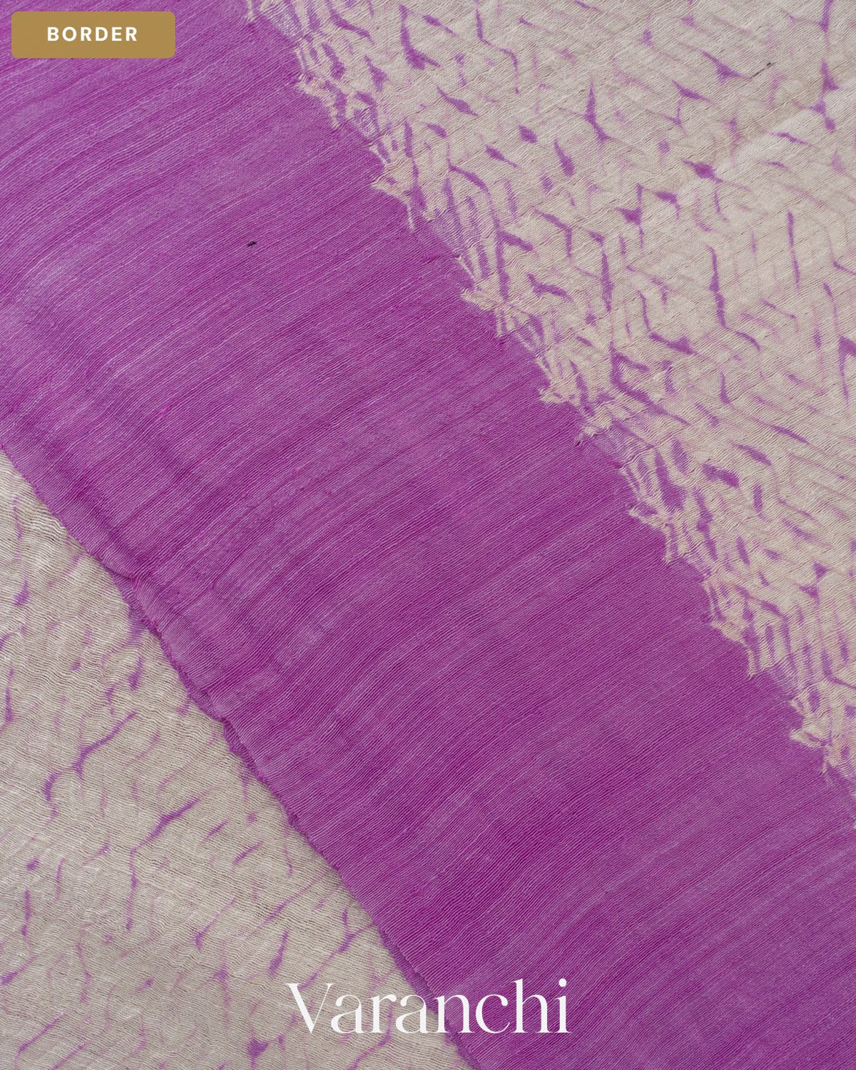 Orchid Purple Shibori Pure Matka Silk Handloom Saree — Border