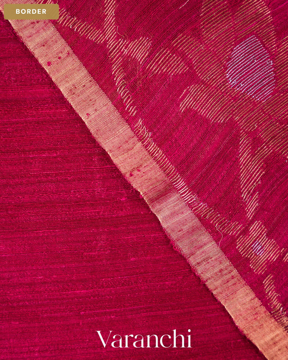 Wine Maroon Jamdani Pure Matka Tissue Silk Handloom Saree — Border
