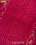Wine Maroon Jamdani Pure Matka Tissue Silk Handloom Saree — Pallu